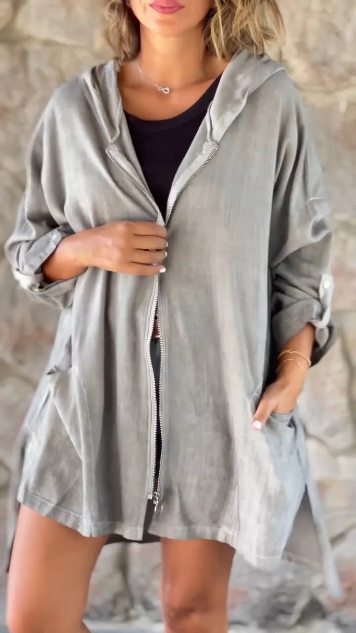 WINIFRED | CASUAL HOODED ZIP-UP JACKET
