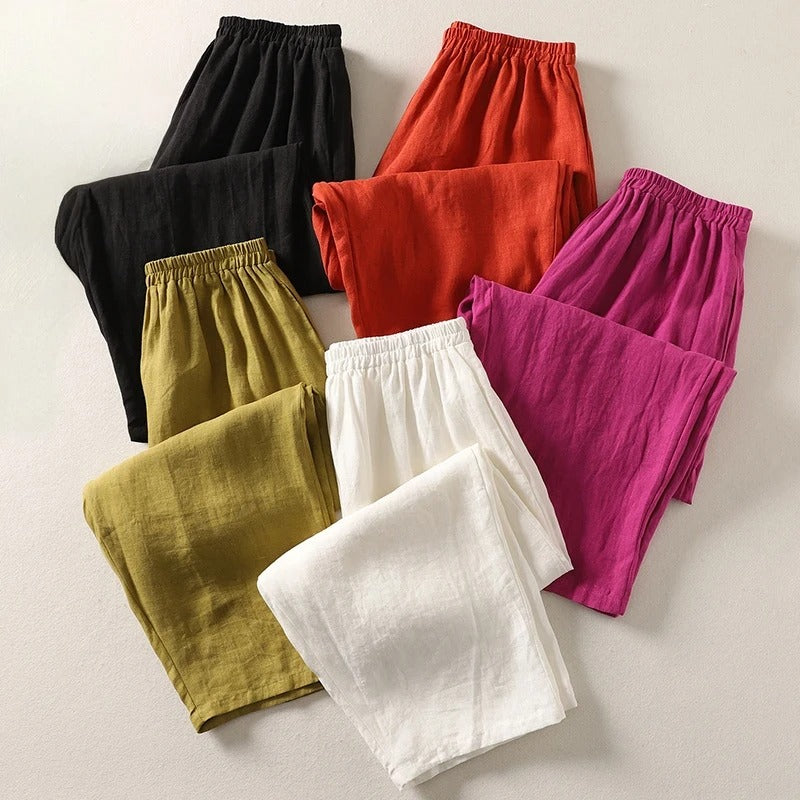 FLORENCE | FLUID COTTON BLEND WIDE-LEG TROUSERS