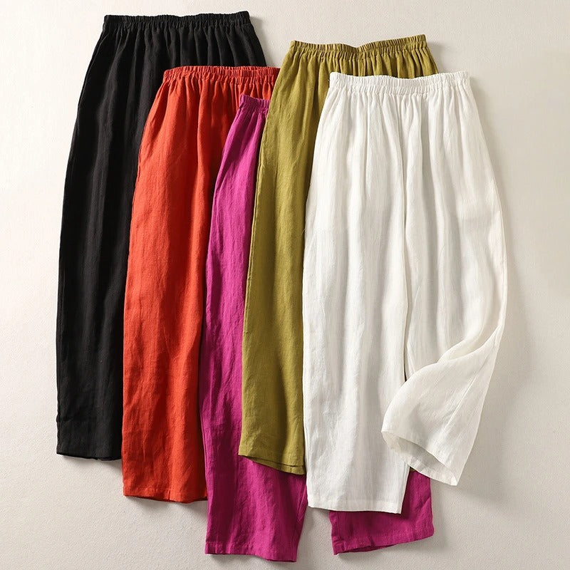 FLORENCE | FLUID COTTON BLEND WIDE-LEG TROUSERS