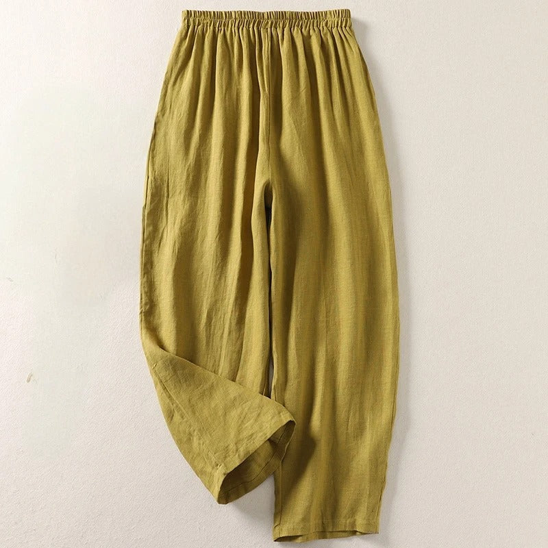 FLORENCE | FLUID COTTON BLEND WIDE-LEG TROUSERS