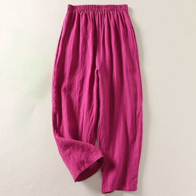 FLORENCE | FLUID COTTON BLEND WIDE-LEG TROUSERS