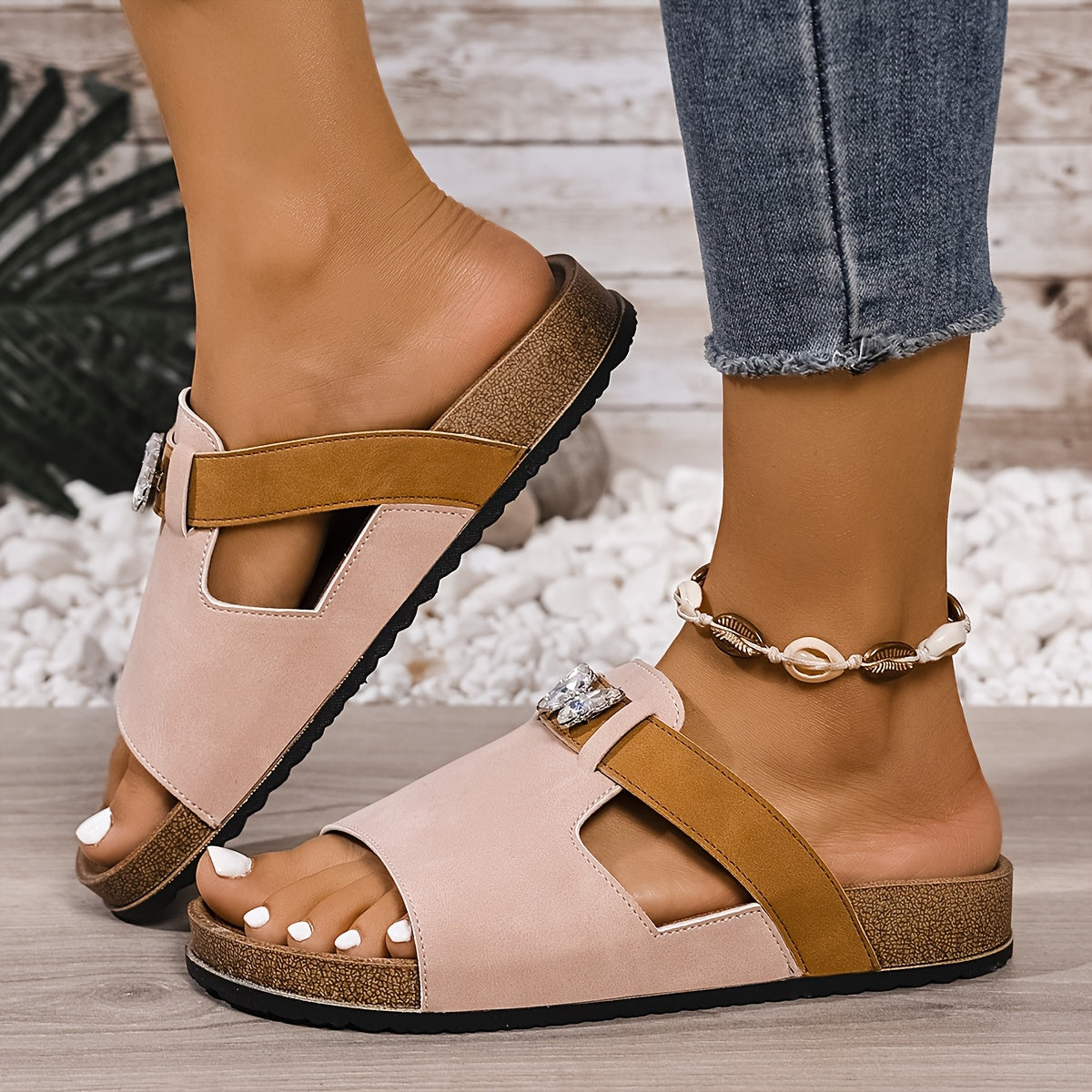 Ivy™ Cork Sole Slip-On Sandal – Effortlessly Stylish, All Day Comfort