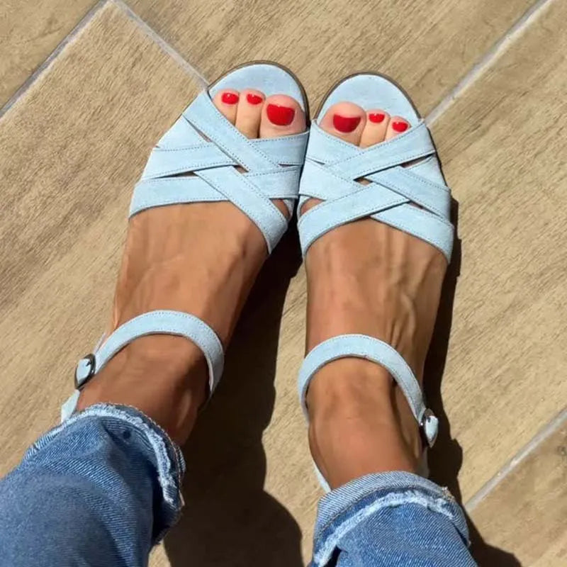 DELPHINE | BUCKLE CUTOUT SANDALS