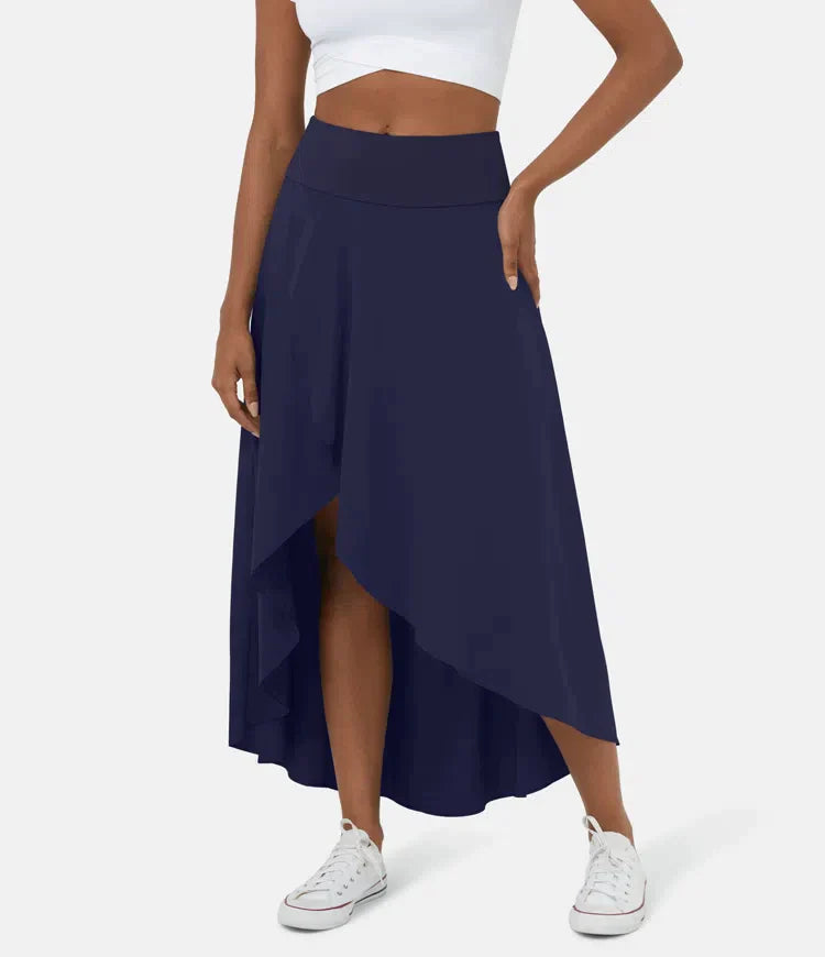 BERYL | QUICK DRY HIGH-WAIST MIDI SKIRT WITH RUFFLE HEM