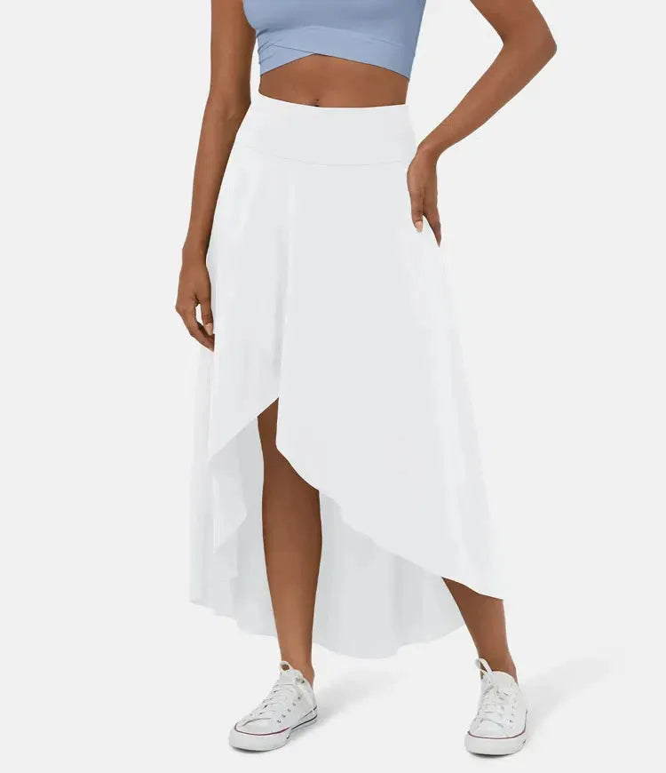 BERYL | QUICK DRY HIGH-WAIST MIDI SKIRT WITH RUFFLE HEM