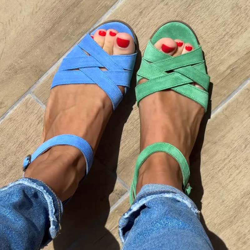 DELPHINE | BUCKLE CUTOUT SANDALS