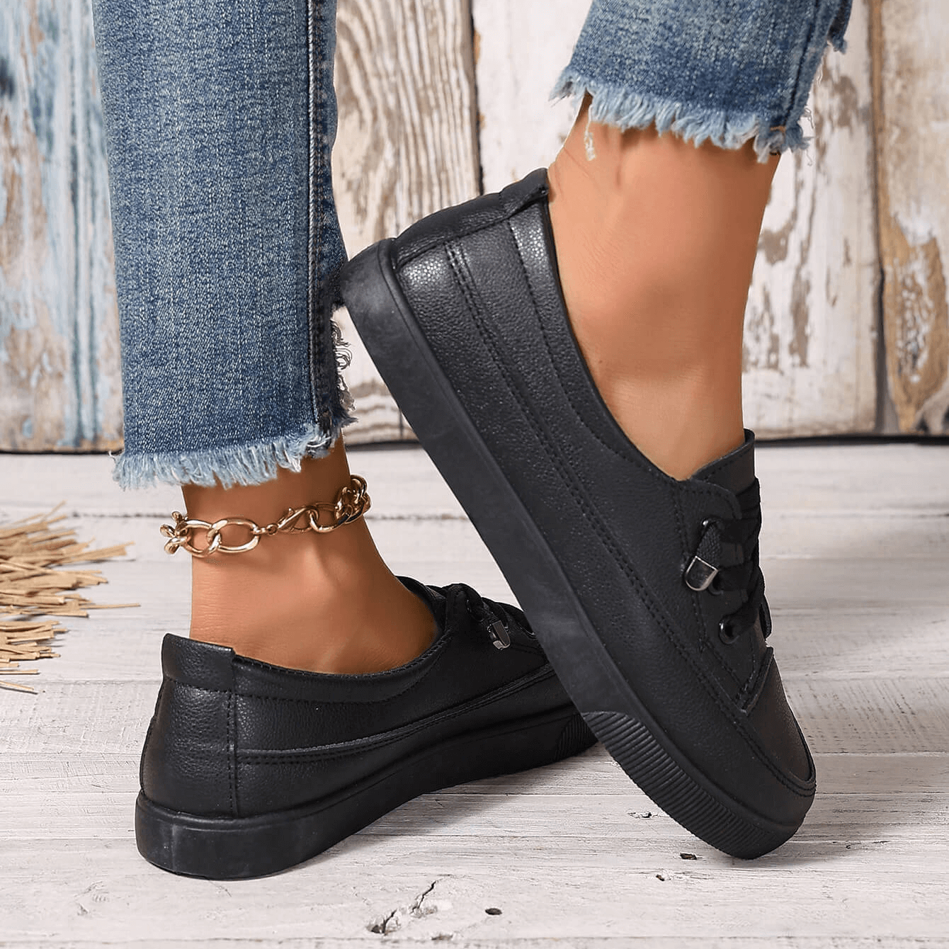 LORNA | ORTHOPAEDIC WHITE LACE-UP FLAT TRAINERS