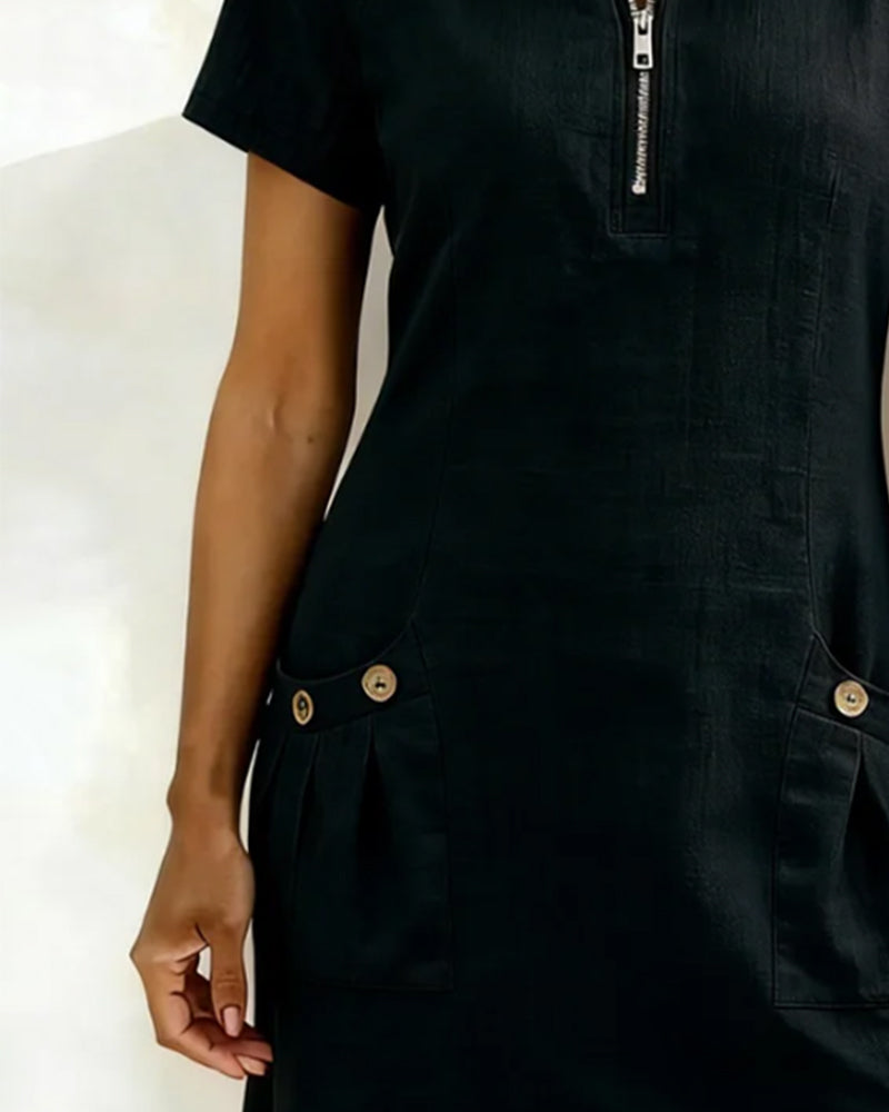 Manon Linen Zip Dress