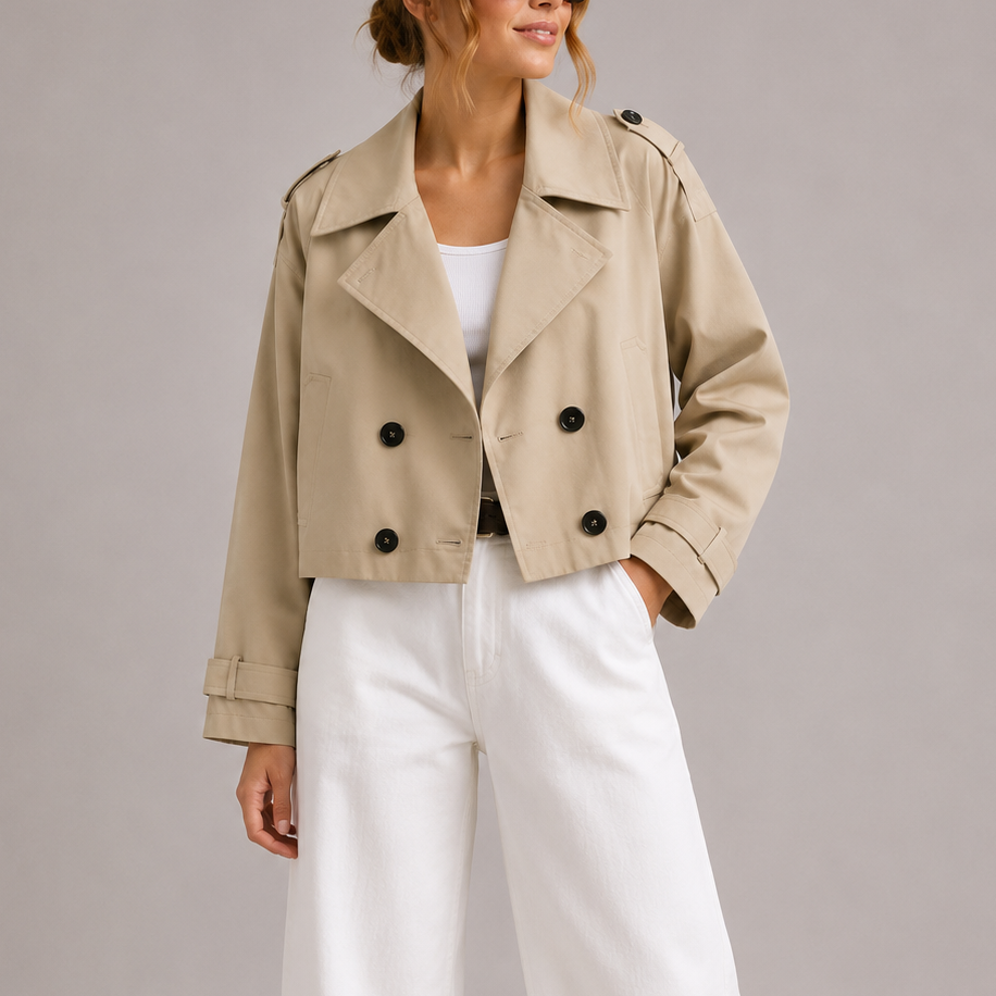 Eleanor | Cropped Trench Coat Jacket