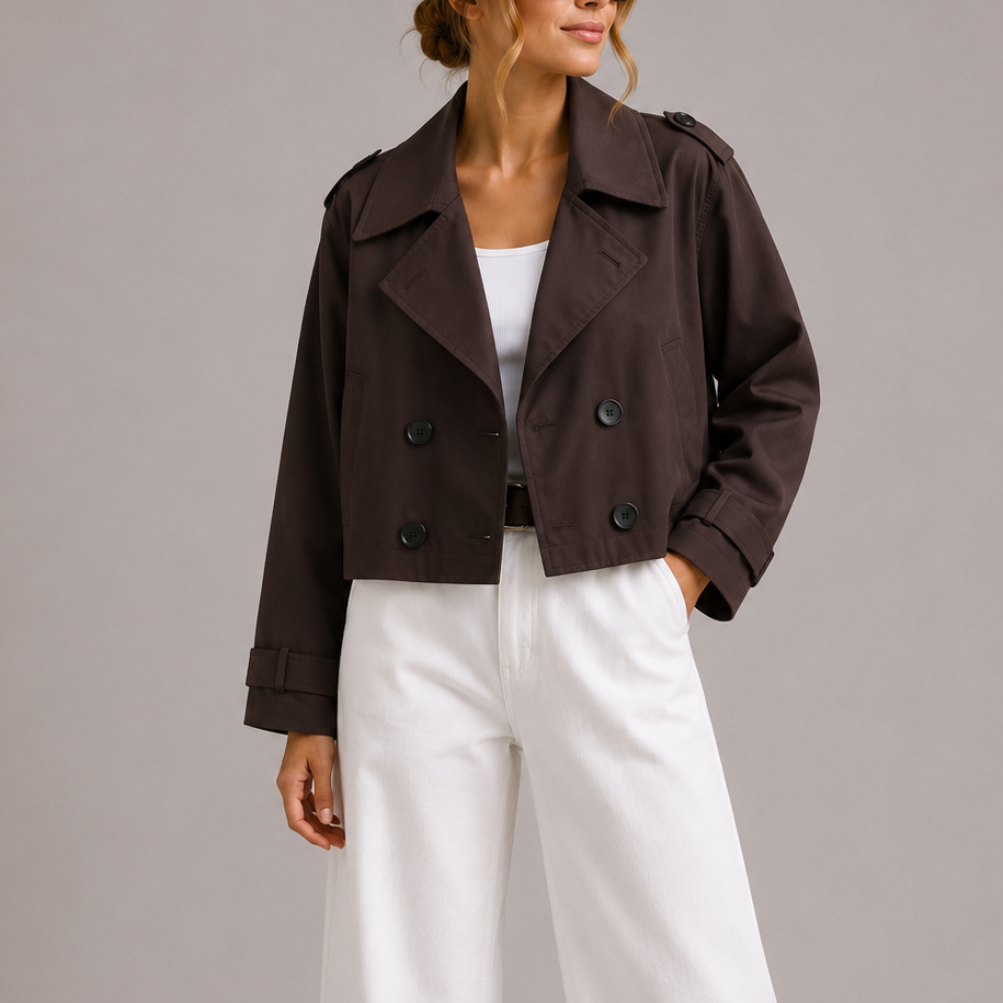 Eleanor | Cropped Trench Coat Jacket