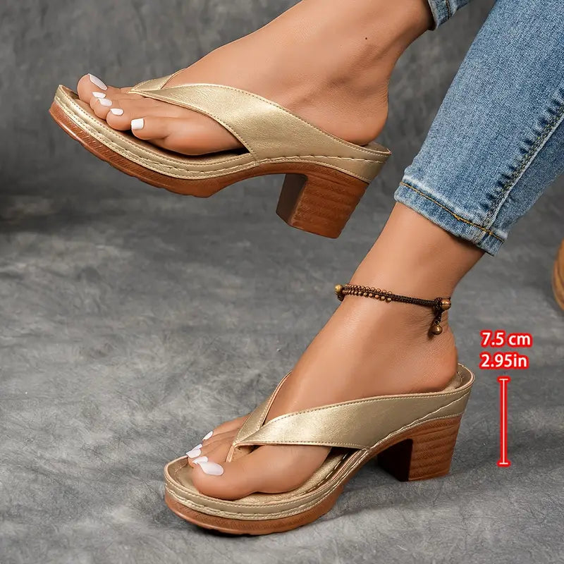 Amalfi Block-Heel Flip Sandal