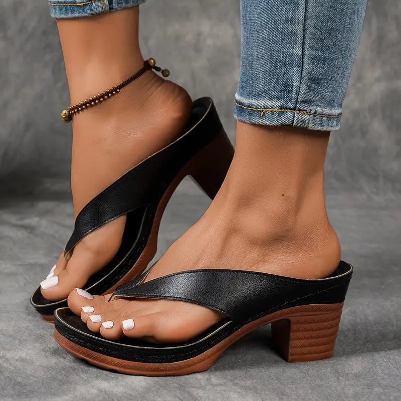 Amalfi Block-Heel Flip Sandal