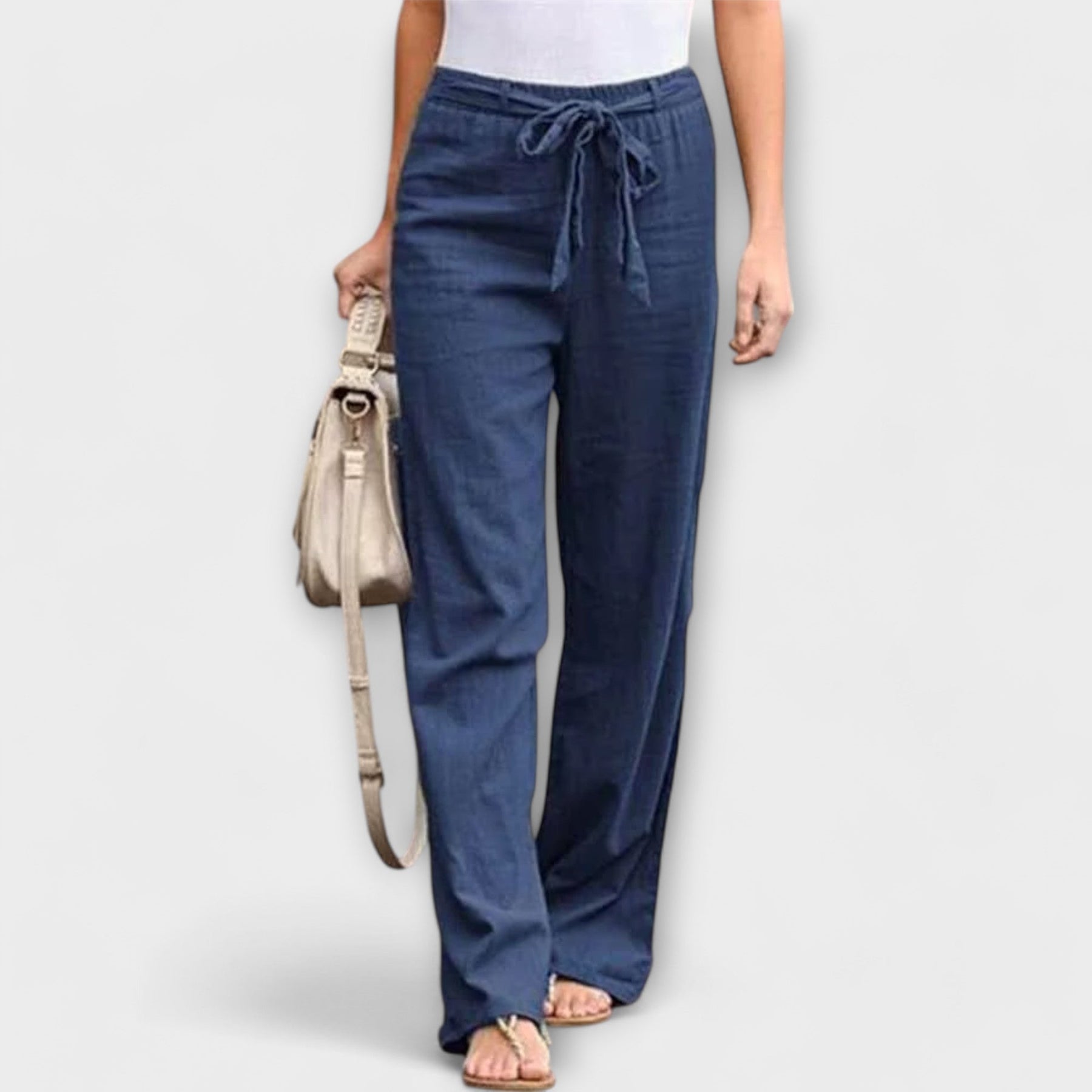 PAULINE | WIDE-LEG TROUSERS WITH TIE BELT