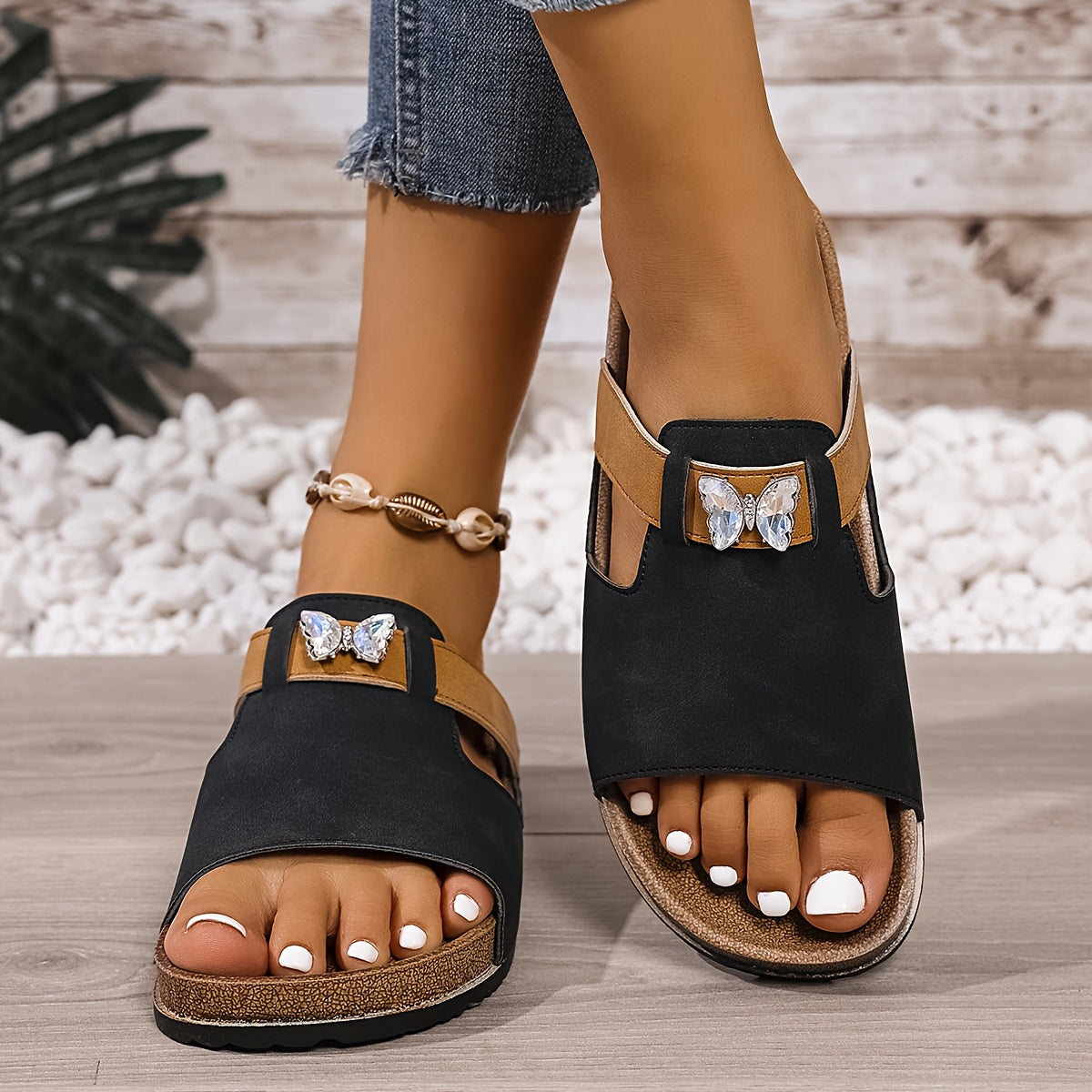 Ivy™ Cork Sole Slip-On Sandal – Effortlessly Stylish, All Day Comfort