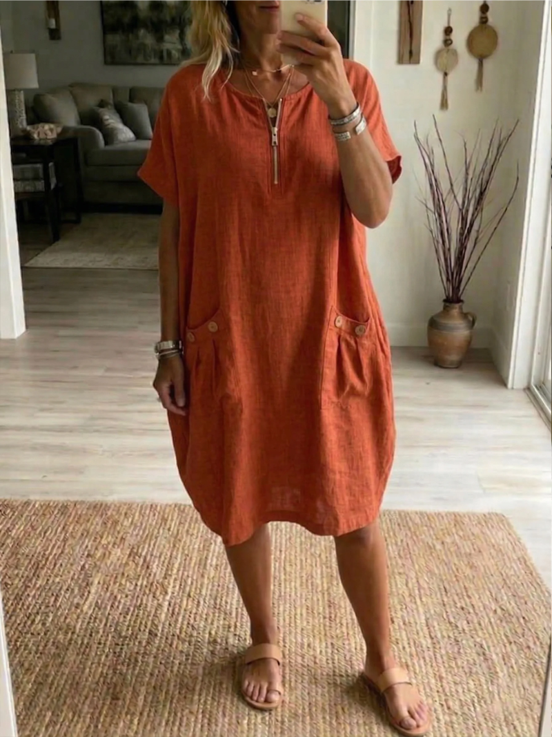 JOAN | ZIP-FRONT SUMMER DRESS