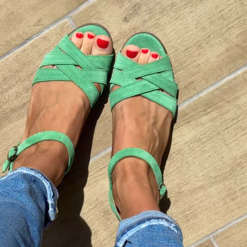 DELPHINE | BUCKLE CUTOUT SANDALS