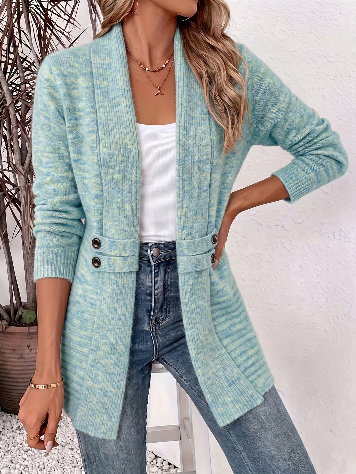 Imogen | Elegant Women's Cardigan – Open Front & Fitted Waist