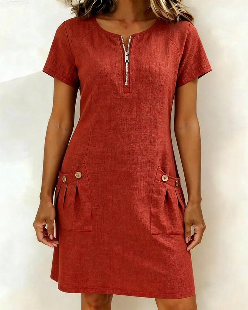 Manon Linen Zip Dress
