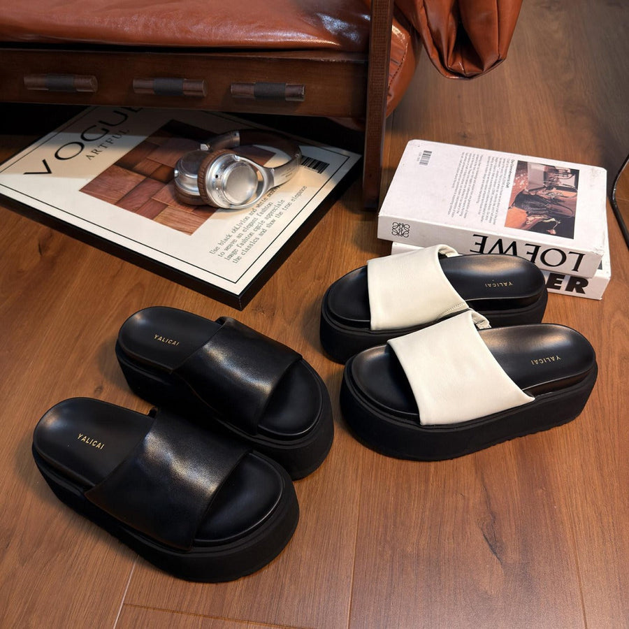 Arwinn Leather Platform Slides
