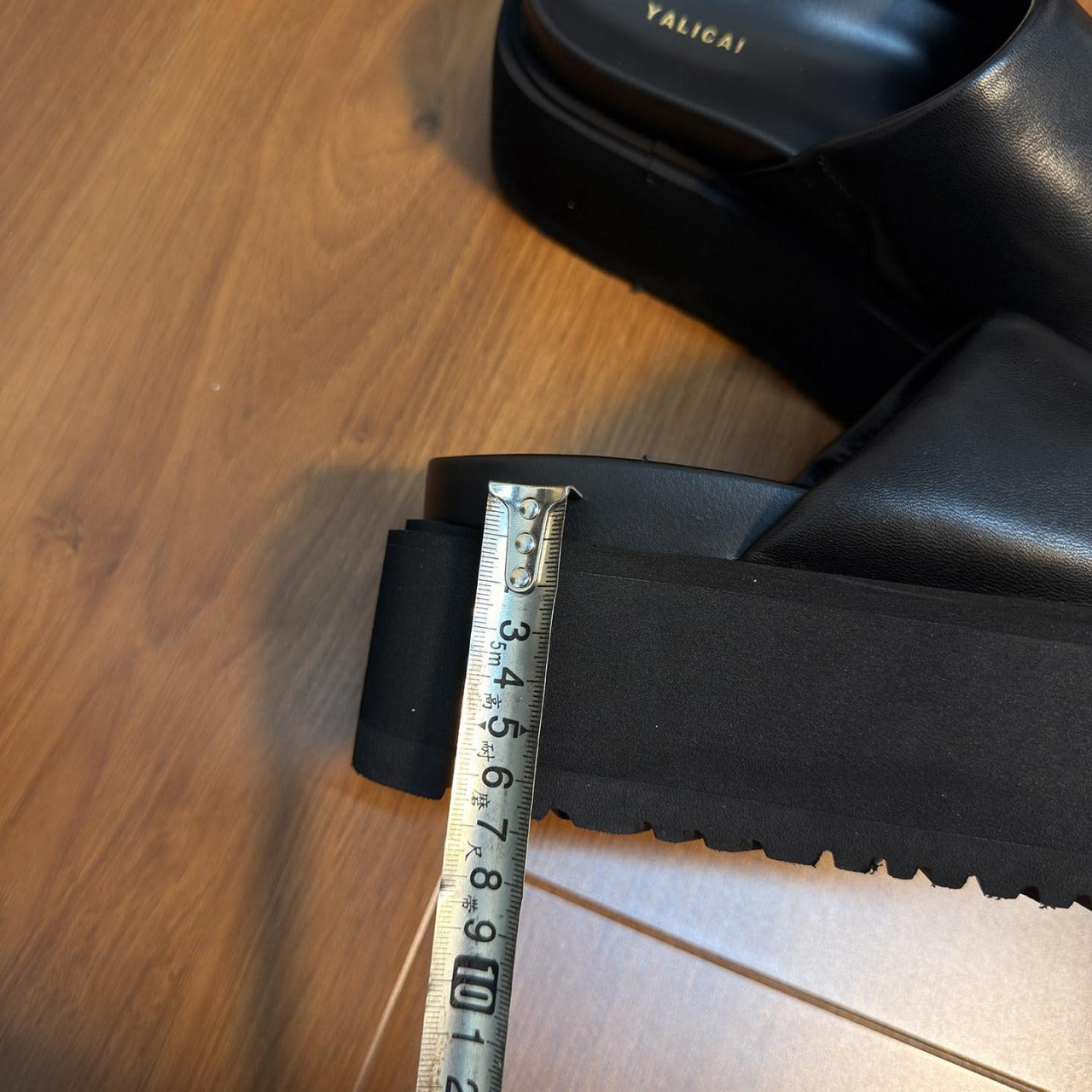 Arwinn Leather Platform Slides