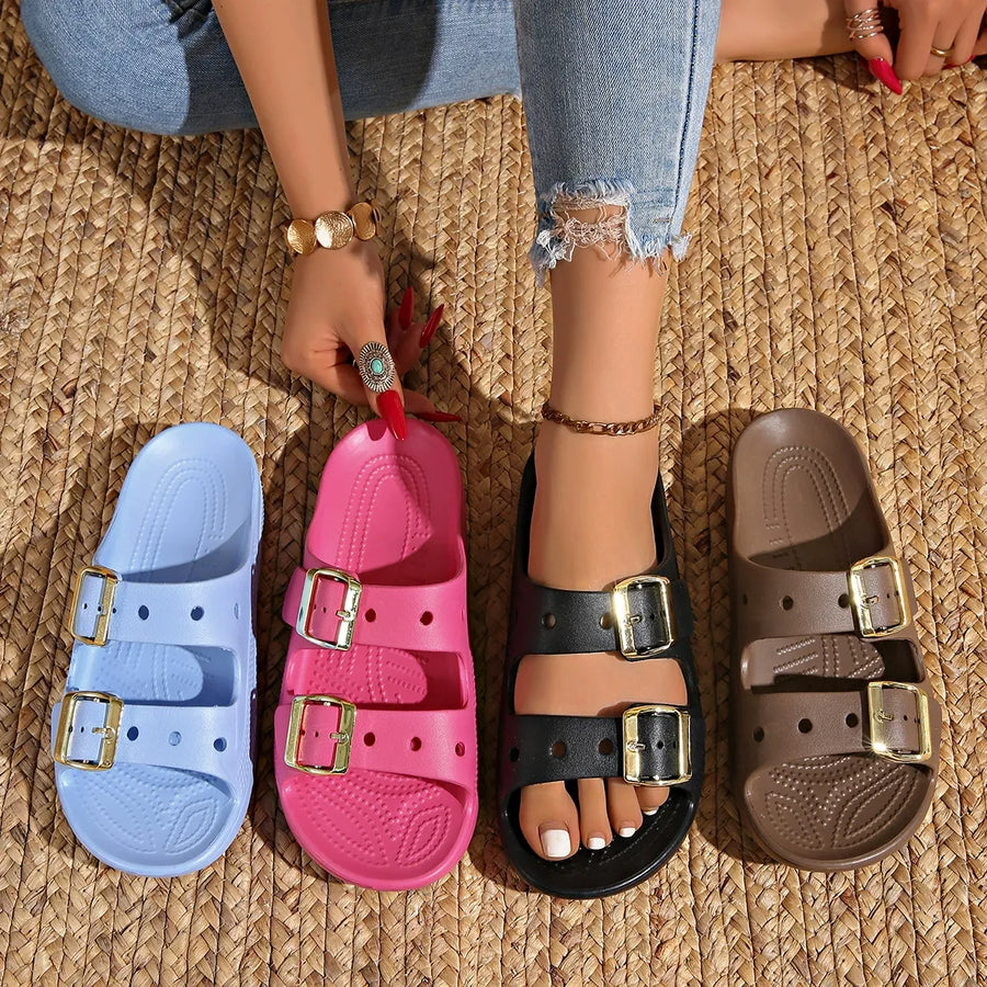 Saturday Double Buckle Slides