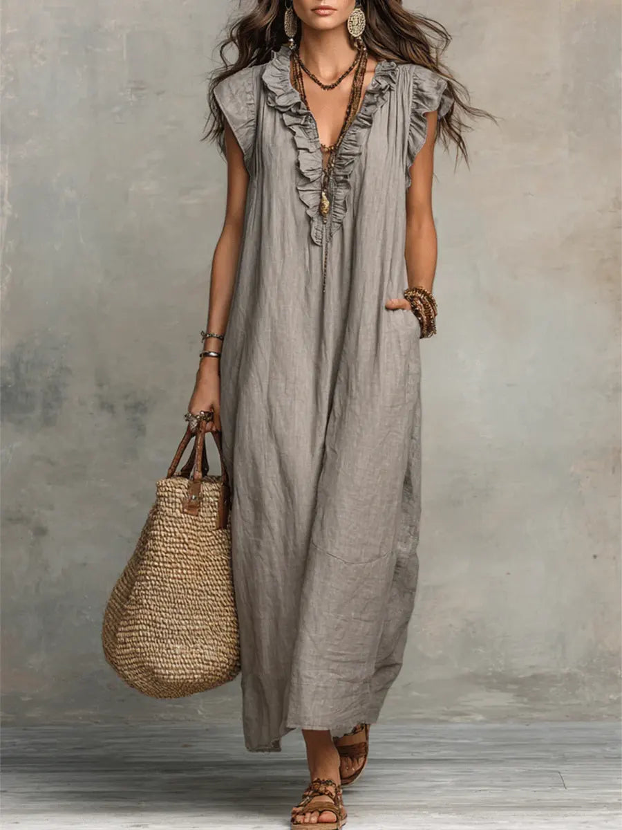 Rivagé Linen Maxi Dress